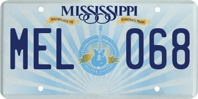 MS license plate MEL068