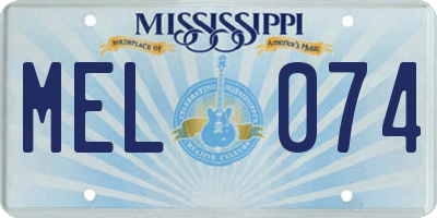 MS license plate MEL074