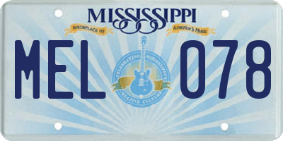 MS license plate MEL078