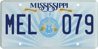 MS license plate MEL079