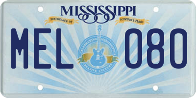 MS license plate MEL080