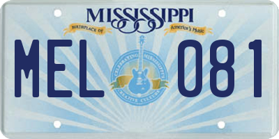 MS license plate MEL081