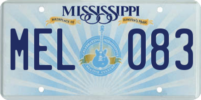 MS license plate MEL083