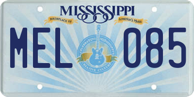 MS license plate MEL085