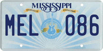 MS license plate MEL086