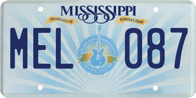 MS license plate MEL087