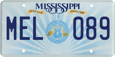MS license plate MEL089