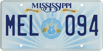 MS license plate MEL094