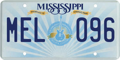 MS license plate MEL096