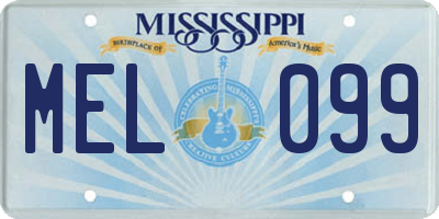MS license plate MEL099
