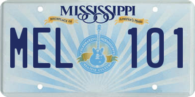 MS license plate MEL101