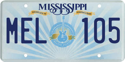 MS license plate MEL105