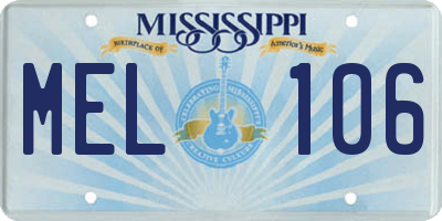 MS license plate MEL106
