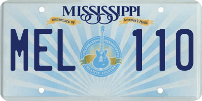 MS license plate MEL110