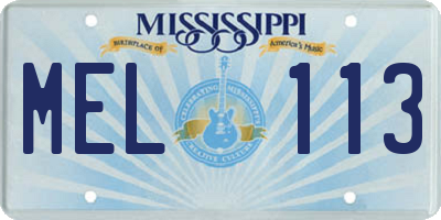 MS license plate MEL113