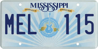 MS license plate MEL115