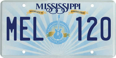 MS license plate MEL120