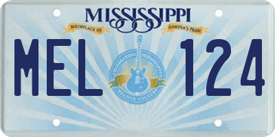 MS license plate MEL124
