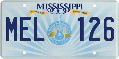 MS license plate MEL126