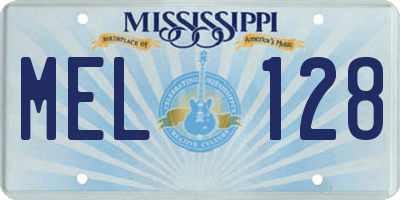 MS license plate MEL128