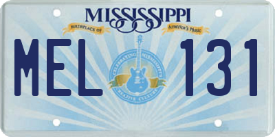 MS license plate MEL131