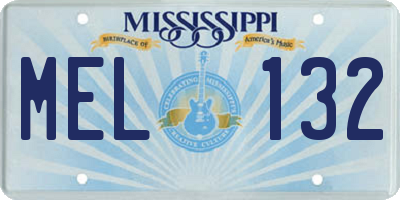 MS license plate MEL132