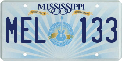 MS license plate MEL133