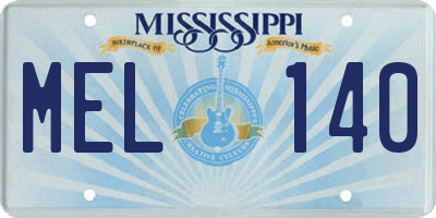 MS license plate MEL140