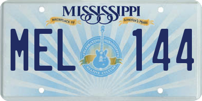 MS license plate MEL144