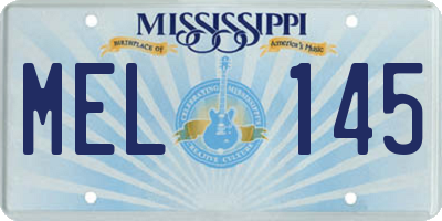 MS license plate MEL145