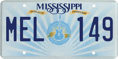 MS license plate MEL149