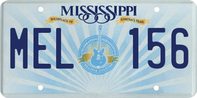 MS license plate MEL156