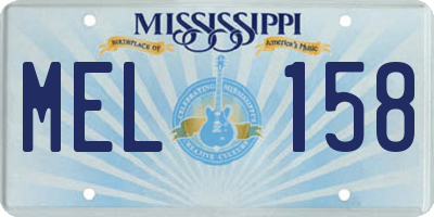 MS license plate MEL158