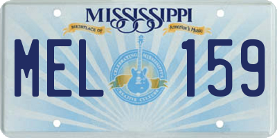 MS license plate MEL159