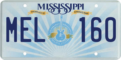 MS license plate MEL160