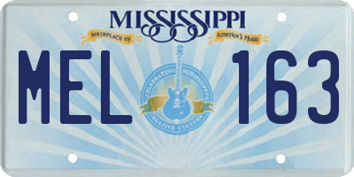MS license plate MEL163