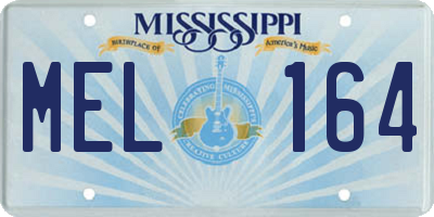 MS license plate MEL164
