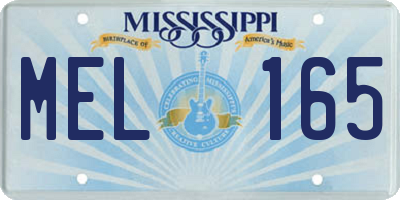 MS license plate MEL165