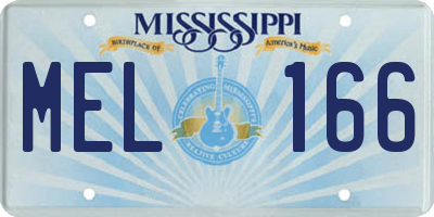 MS license plate MEL166