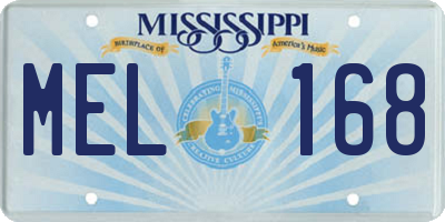 MS license plate MEL168
