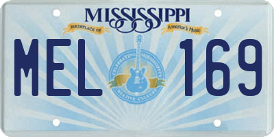 MS license plate MEL169