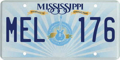 MS license plate MEL176