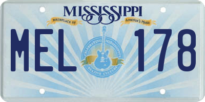 MS license plate MEL178