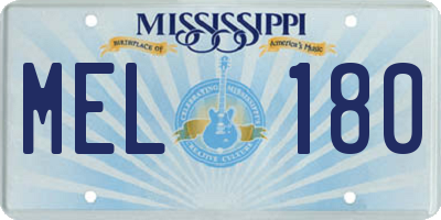 MS license plate MEL180