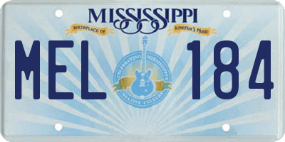 MS license plate MEL184