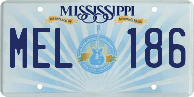 MS license plate MEL186