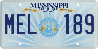 MS license plate MEL189