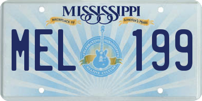 MS license plate MEL199