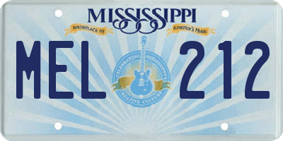 MS license plate MEL212