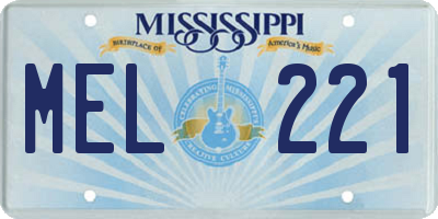 MS license plate MEL221